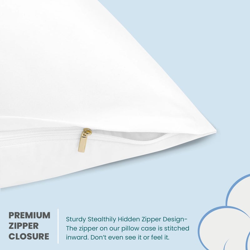The Sky Bedding Toddler Pillowcase Set of 2 – 500 Thread Count 100% Egyptian Cotton Small Pillow Covers with Hidden Zipper Closure, Soft & Breathable Travel Pillowcase (Taupe, 12x16 Inch) - Image 4